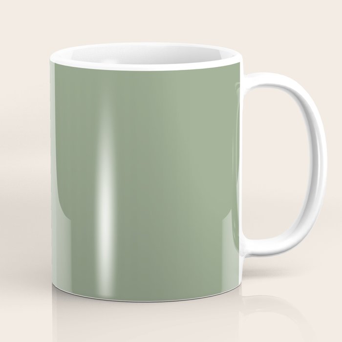LAUREL TREE SOLID COLOR Plain Muted Green Shade Coffee Mug Gallery Image 1