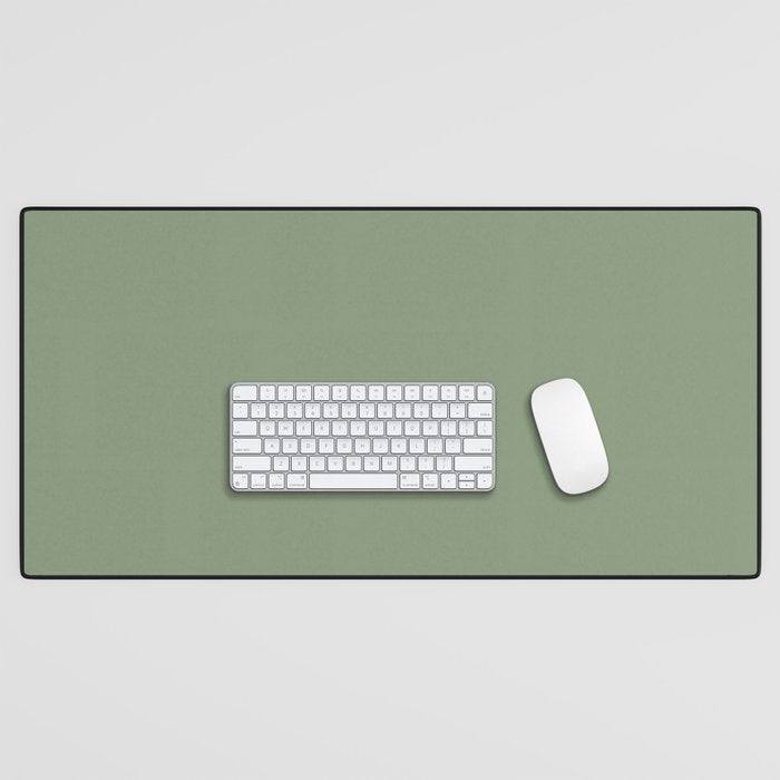 LAUREL TREE SOLID COLOR Plain Muted Green Shade Desk Mat Gallery Image 1