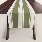 Olive Green Striped - Cozy Heirloom Table Runner Gallery Image 1