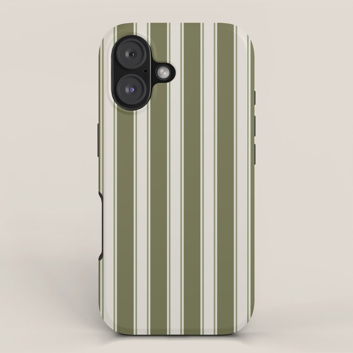 Olive Green Striped - Cozy Heirloom iPhone Case Gallery Image 1