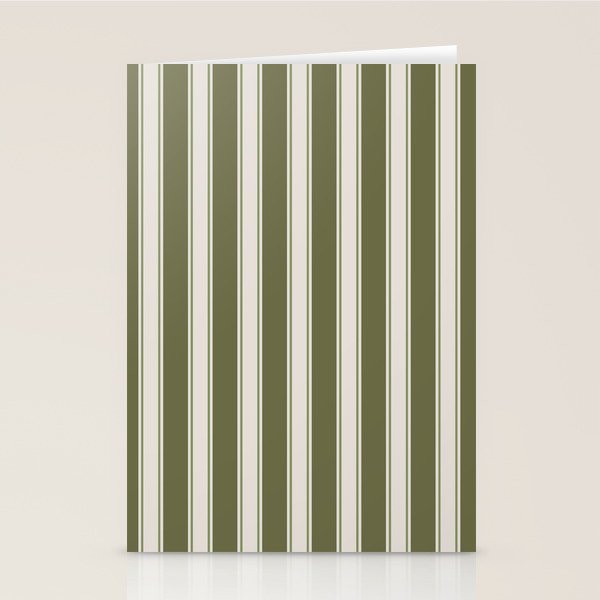 Olive Green Striped - Cozy Heirloom Stationery Card Gallery Image 2