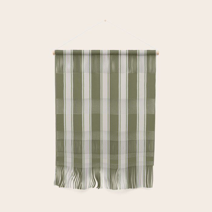 Olive Green Striped - Cozy Heirloom Wall Hanging Gallery Image 1