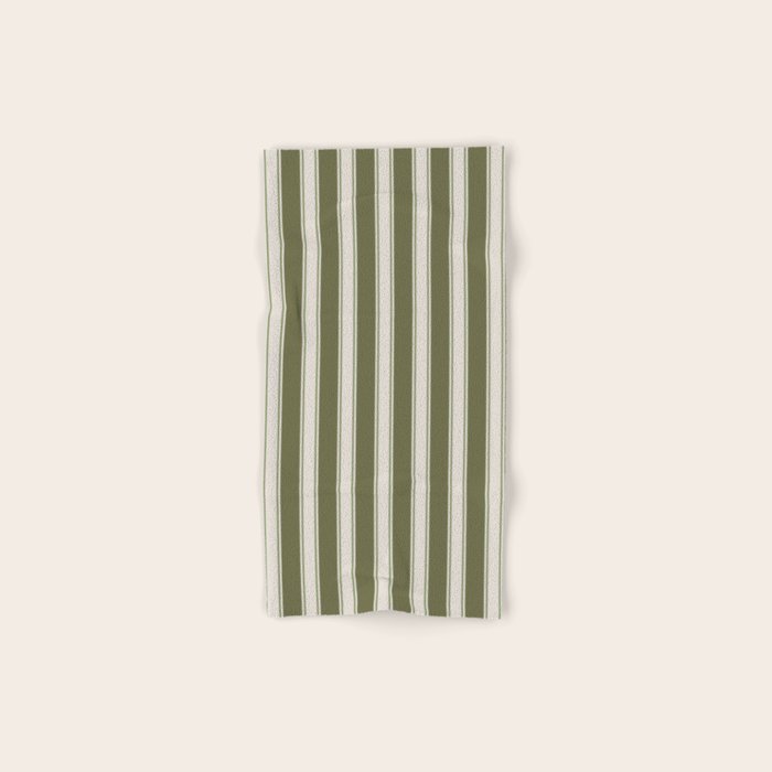 Olive Green Striped - Cozy Heirloom Bath Towel Gallery Image 1