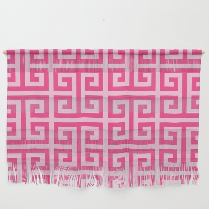 Girly Pink Large Greek Key Pattern Comforters Wall Hanging Gallery Image 1
