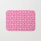 Girly Pink Large Greek Key Pattern Comforters Bath Mat Gallery Image 1