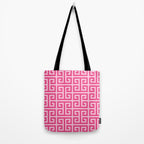 Girly Pink Large Greek Key Pattern Comforters Tote Bag Gallery Image 2