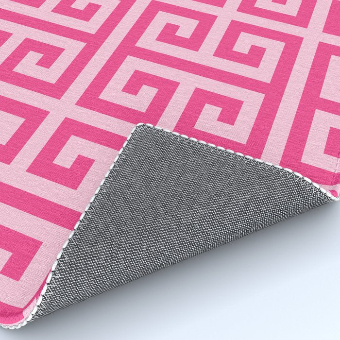 Girly Pink Large Greek Key Pattern Comforters Rug Gallery Image 4