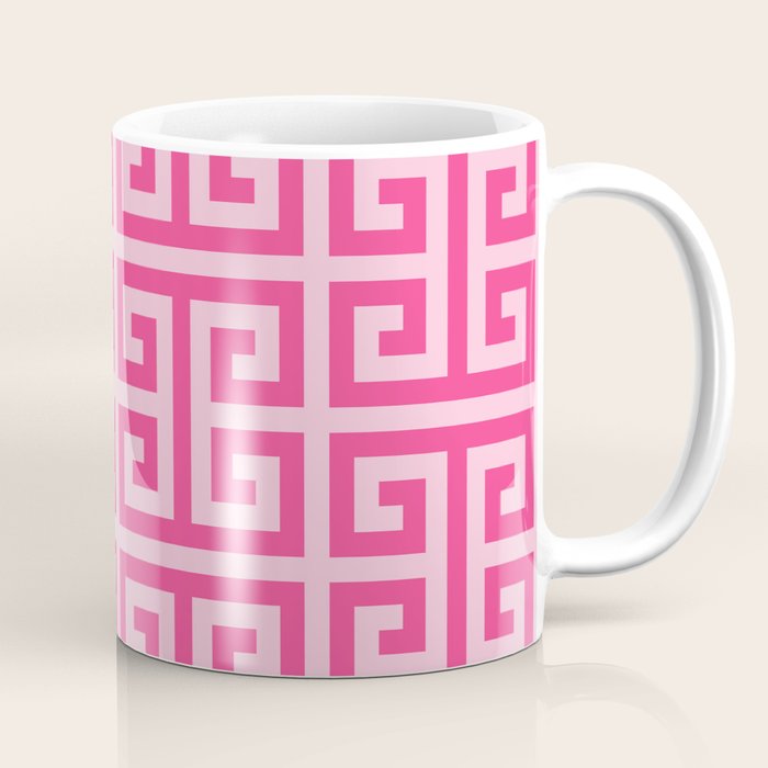Girly Pink Large Greek Key Pattern Comforters Coffee Mug Gallery Image 1