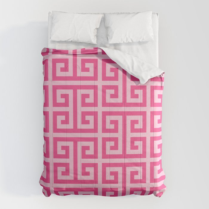 Girly Pink Large Greek Key Pattern Comforters Comforter Gallery Image 6