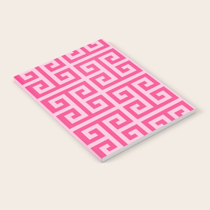 Girly Pink Large Greek Key Pattern Comforters Notebook Gallery Image 1