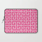 Girly Pink Large Greek Key Pattern Comforters Laptop Sleeve Gallery Image 1