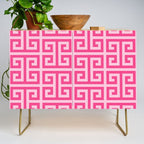 Girly Pink Large Greek Key Pattern Comforters Credenza Gallery Image 1
