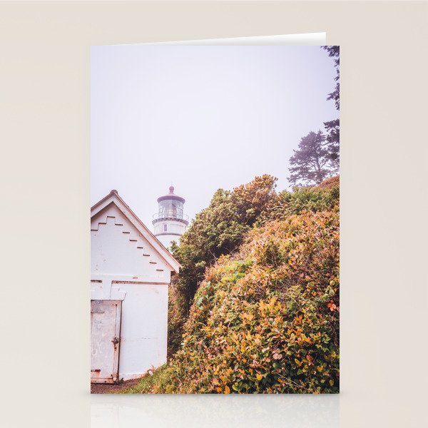 Lighthouse in the Fog | Heceta Head Oregon | Travel Photography in the PNW Stationery Card Gallery Image 1