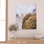 Lighthouse in the Fog | Heceta Head Oregon | Travel Photography in the PNW Wall Tapestry Gallery Image 2