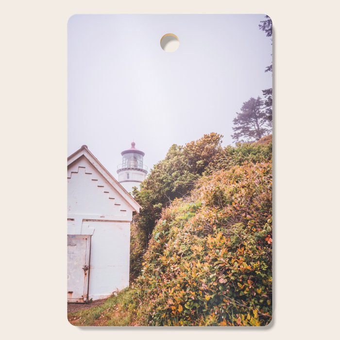 Lighthouse in the Fog | Heceta Head Oregon | Travel Photography in the PNW Cutting Board Gallery Image 1