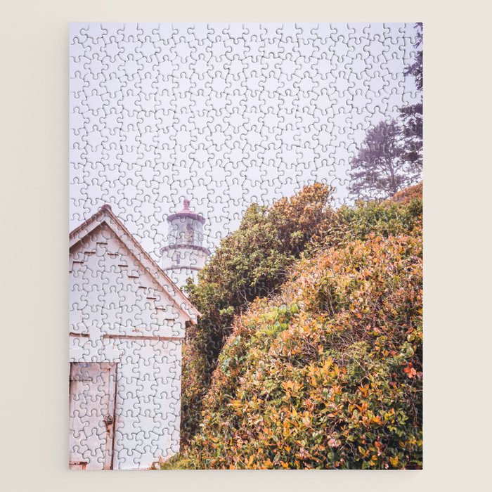Lighthouse in the Fog | Heceta Head Oregon | Travel Photography in the PNW Jigsaw Puzzle Gallery Image 1