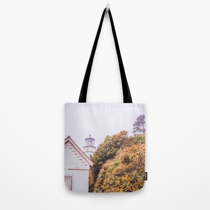 Lighthouse in the Fog | Heceta Head Oregon | Travel Photography in the PNW Tote Bag Gallery Image 2