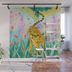 Tigers in Garden Wall Mural Gallery Image 1