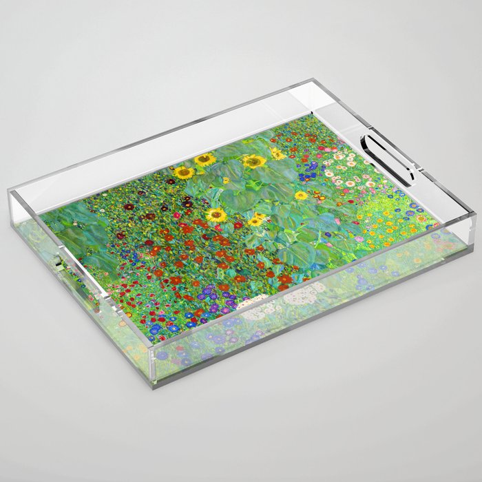 Gustav Klimt Flower Garden Acrylic Tray Gallery Image 1
