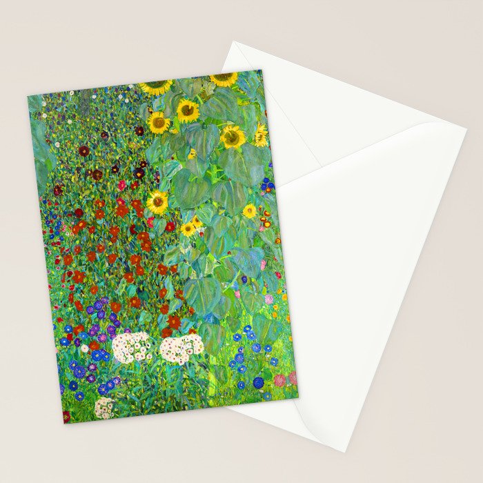 Gustav Klimt Flower Garden Stationery Card Gallery Image 2
