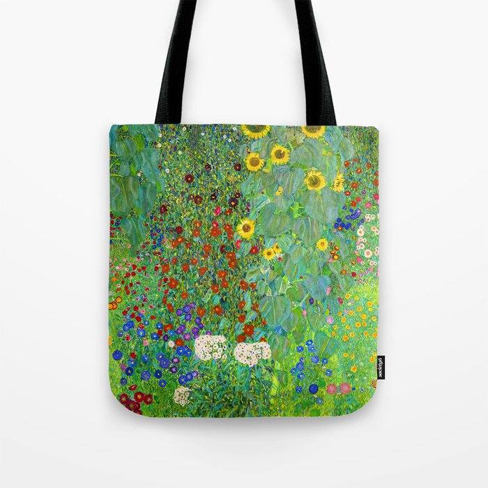 Gustav Klimt Flower Garden Tote Bag Gallery Image 1