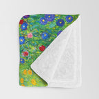 Gustav Klimt Flower Garden Throw Blanket Gallery Image 3