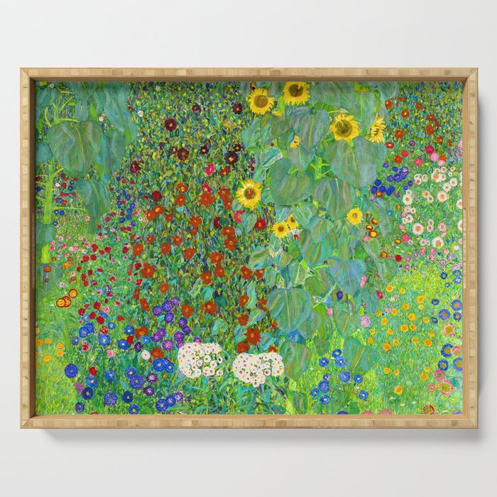 Gustav Klimt Flower Garden Serving Tray Gallery Image 1
