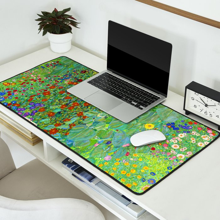 Gustav Klimt Flower Garden Desk Mat Gallery Image 2