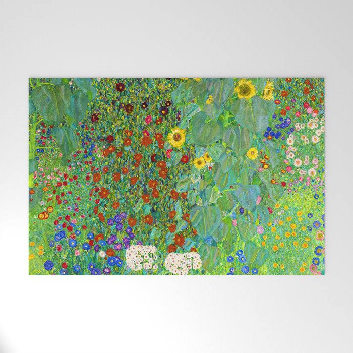 Gustav Klimt Flower Garden Welcome Mat Gallery Image 1