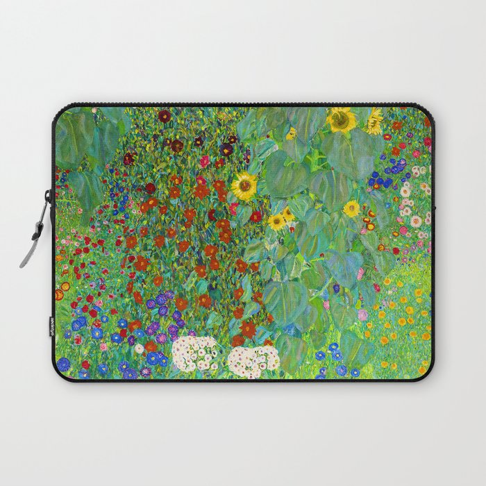 Gustav Klimt Flower Garden Laptop Sleeve Gallery Image 1