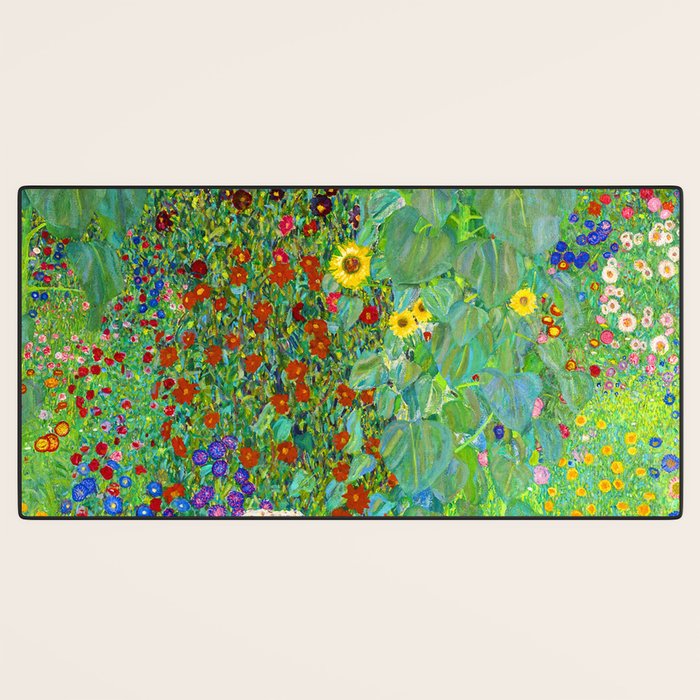 Gustav Klimt Flower Garden Desk Mat Gallery Image 3