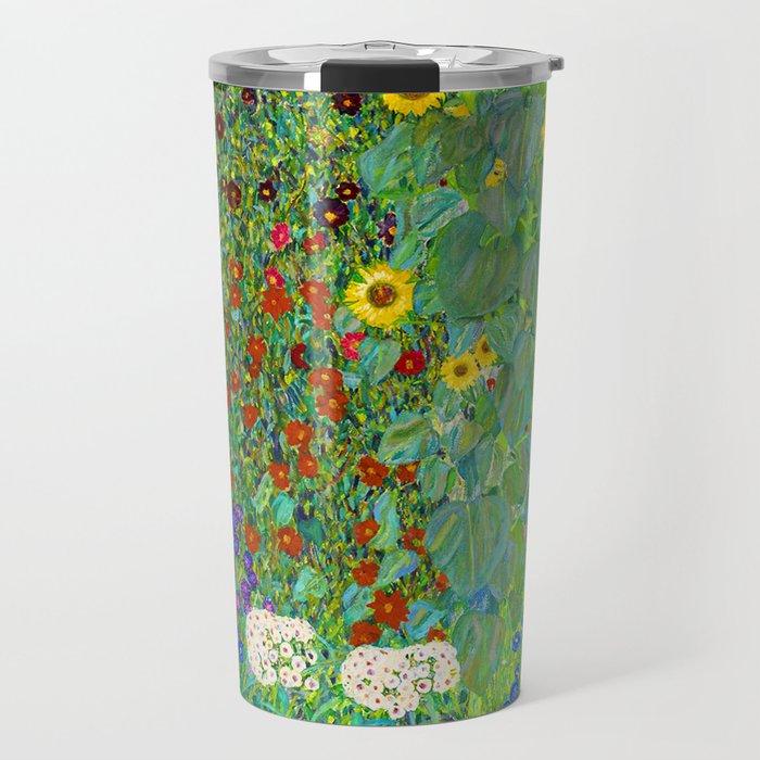 Gustav Klimt Flower Garden Travel Mug Gallery Image 1