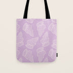 Conch Shell on Lavender Tote Bag Gallery Image 1