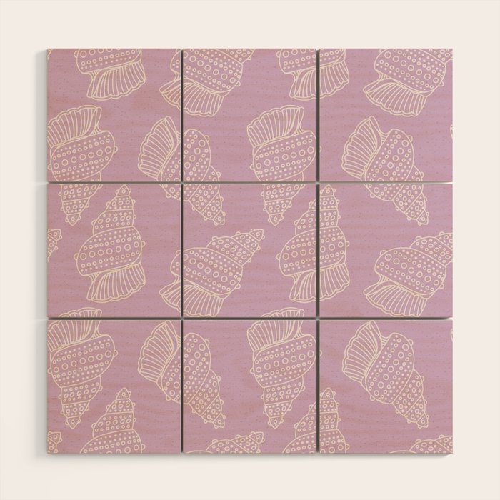 Conch Shell on Lavender Wood Wall Art Gallery Image 1