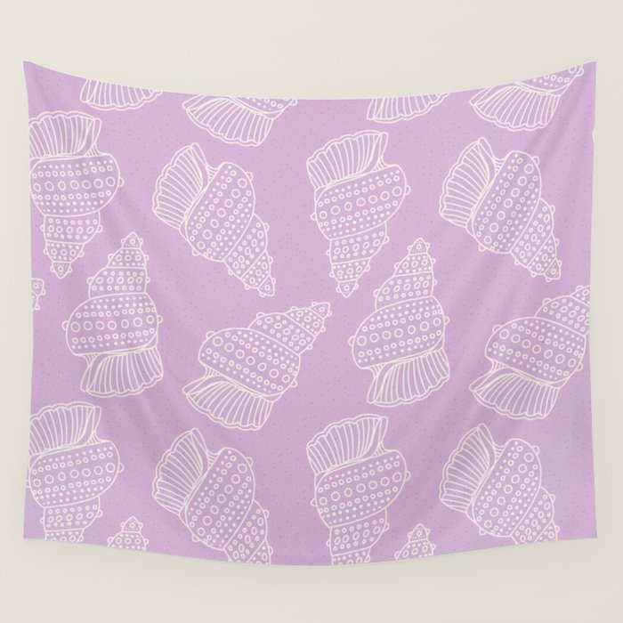 Conch Shell on Lavender Wall Tapestry Gallery Image 4