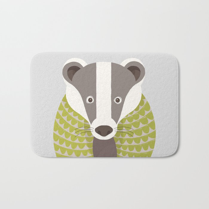 Whimsical Badger Bath Mat Gallery Image 1