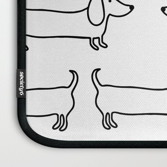 Dachshund in black-white Laptop Sleeve Gallery Image 3