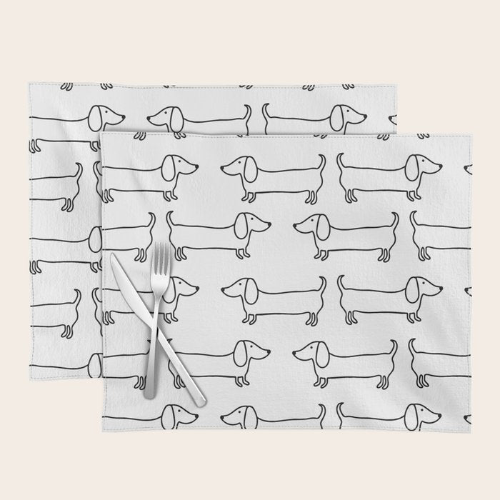 Dachshund in black-white Placemat Gallery Image 1