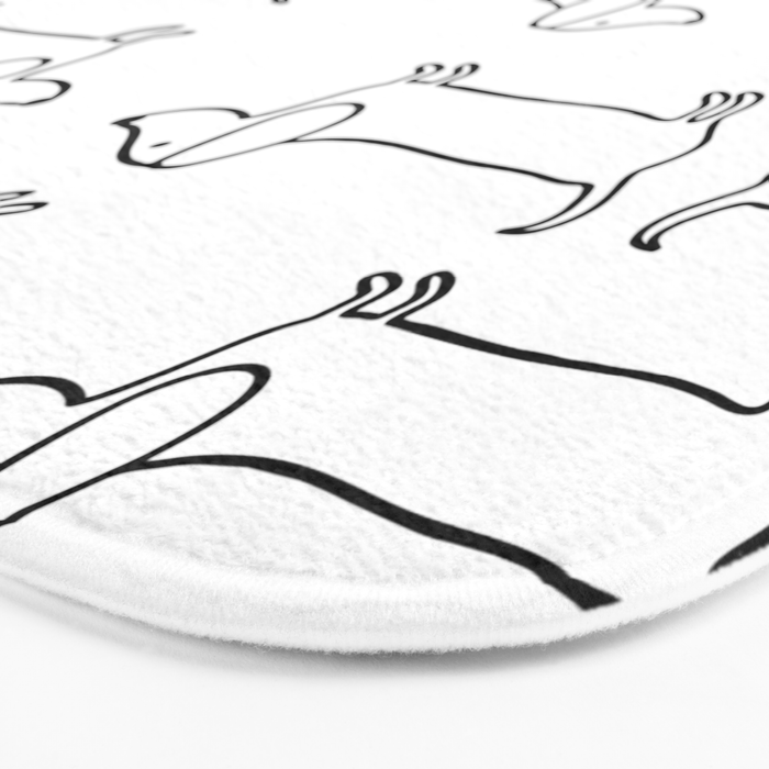 Dachshund in black-white Bath Mat Gallery Image 3