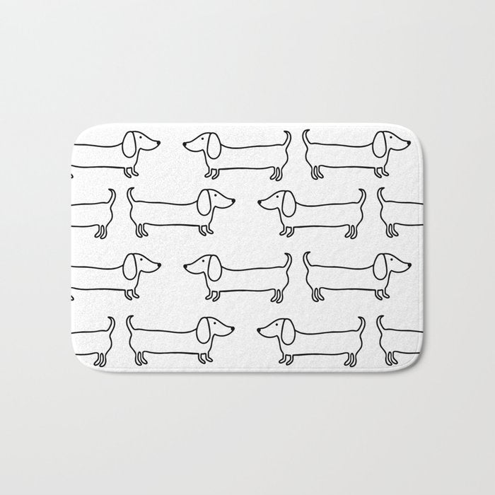 Dachshund in black-white Bath Mat Gallery Image 1