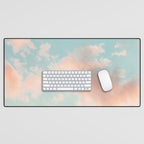 Cotton Candy Clouds - Nature Photography Art Print, Pastel Desk Mat Gallery Image 1