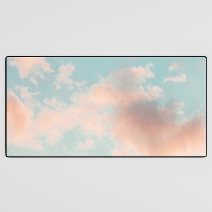 Cotton Candy Clouds - Nature Photography Art Print, Pastel Desk Mat Gallery Image 3