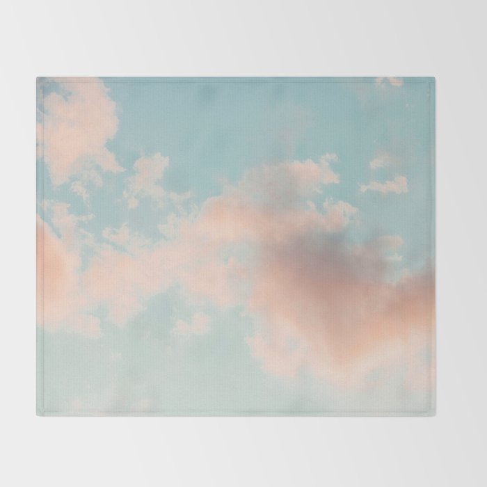 Cotton Candy Clouds - Nature Photography Art Print, Pastel Throw Blanket Gallery Image 2