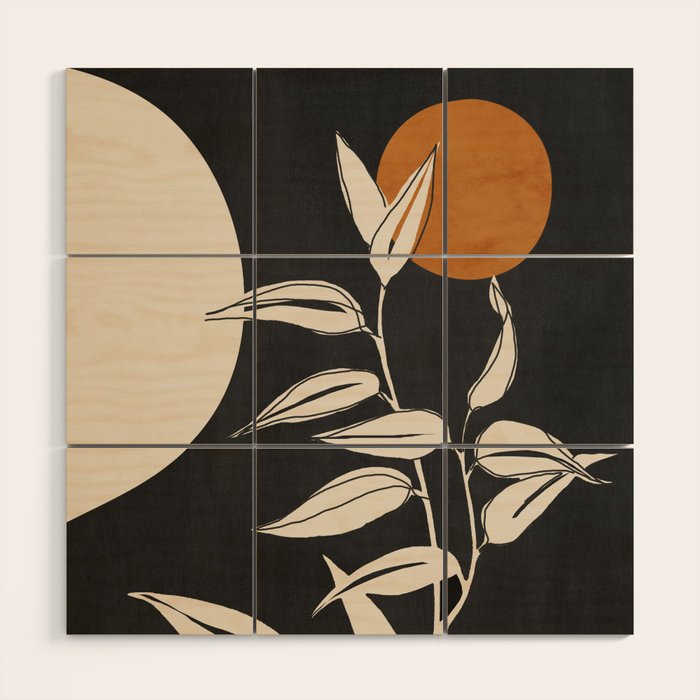 Abstract Art /Minimal Plant 53 Wood Wall Art Gallery Image 1