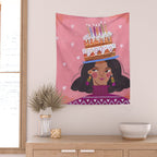 Woman with cake Wall Tapestry Gallery Image 2