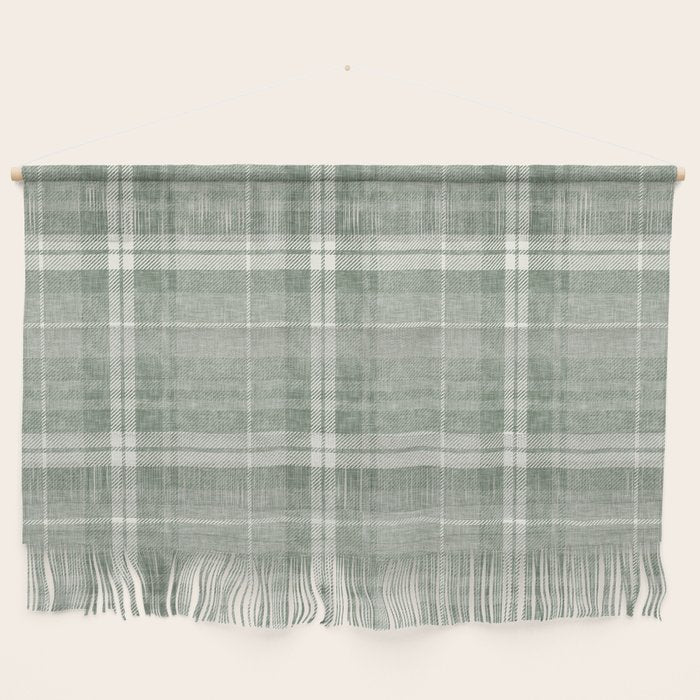 fall plaid - sage Wall Hanging Gallery Image 1