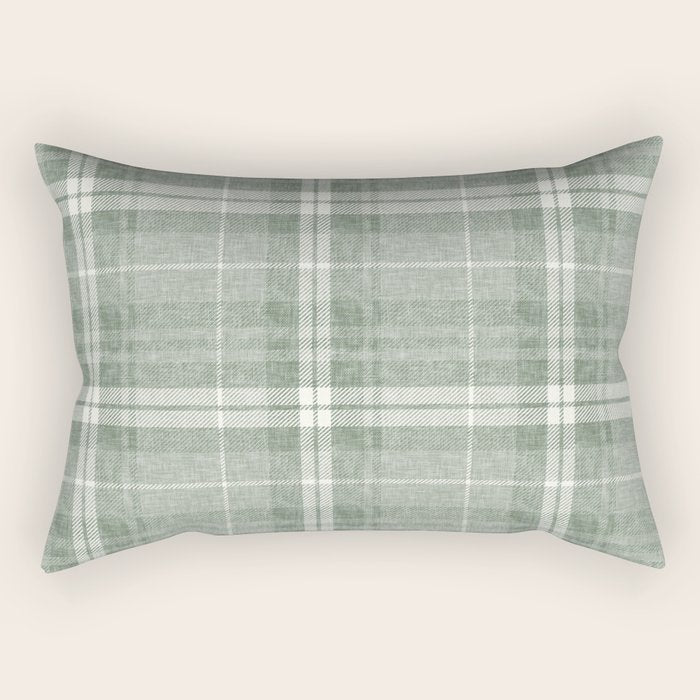 fall plaid - sage Rectangular Pillow Gallery Image 2