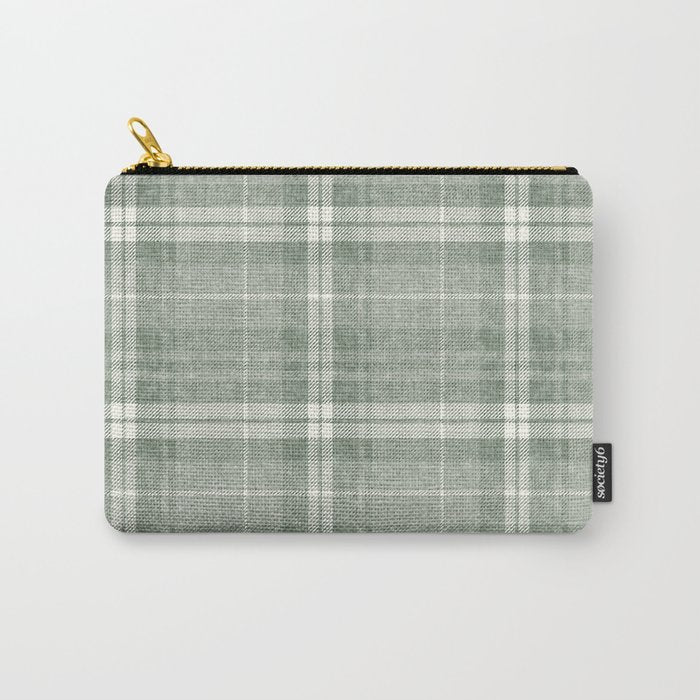 fall plaid - sage Carry All Pouch Gallery Image 1