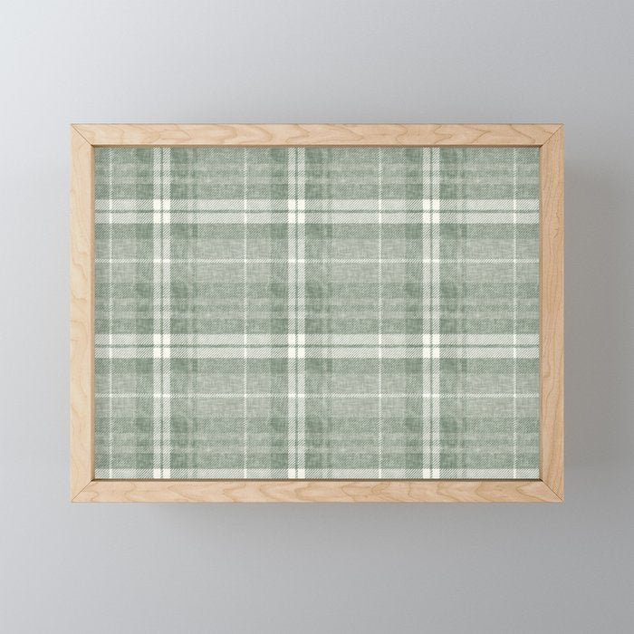 fall plaid - sage Mini Art Print Gallery Image 1