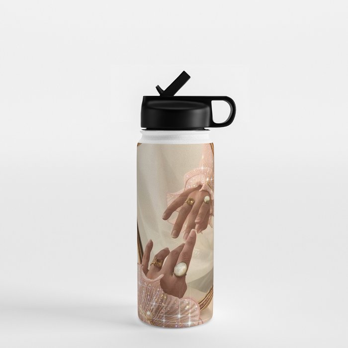 AESTHETICS | Parisian | collage | vintage | retro | pink | pastel | 70s | France | fashion | beige Water Bottle Gallery Image 1
